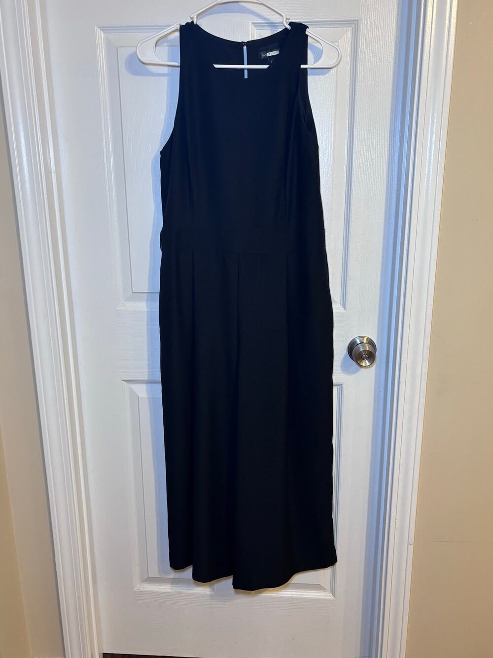 Banana Republic Black Wide Leg Jumpsuit Petite 8P Sleeveless Pockets